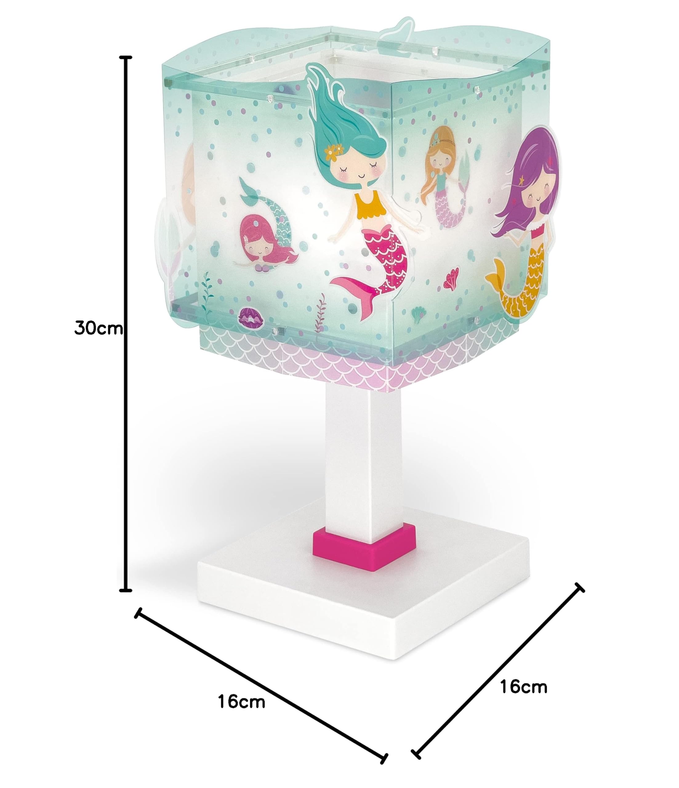 Dalber Lámpara de mesa o mesita infantil Mermaids Sirenas, lámparas infantiles, 63441, E14