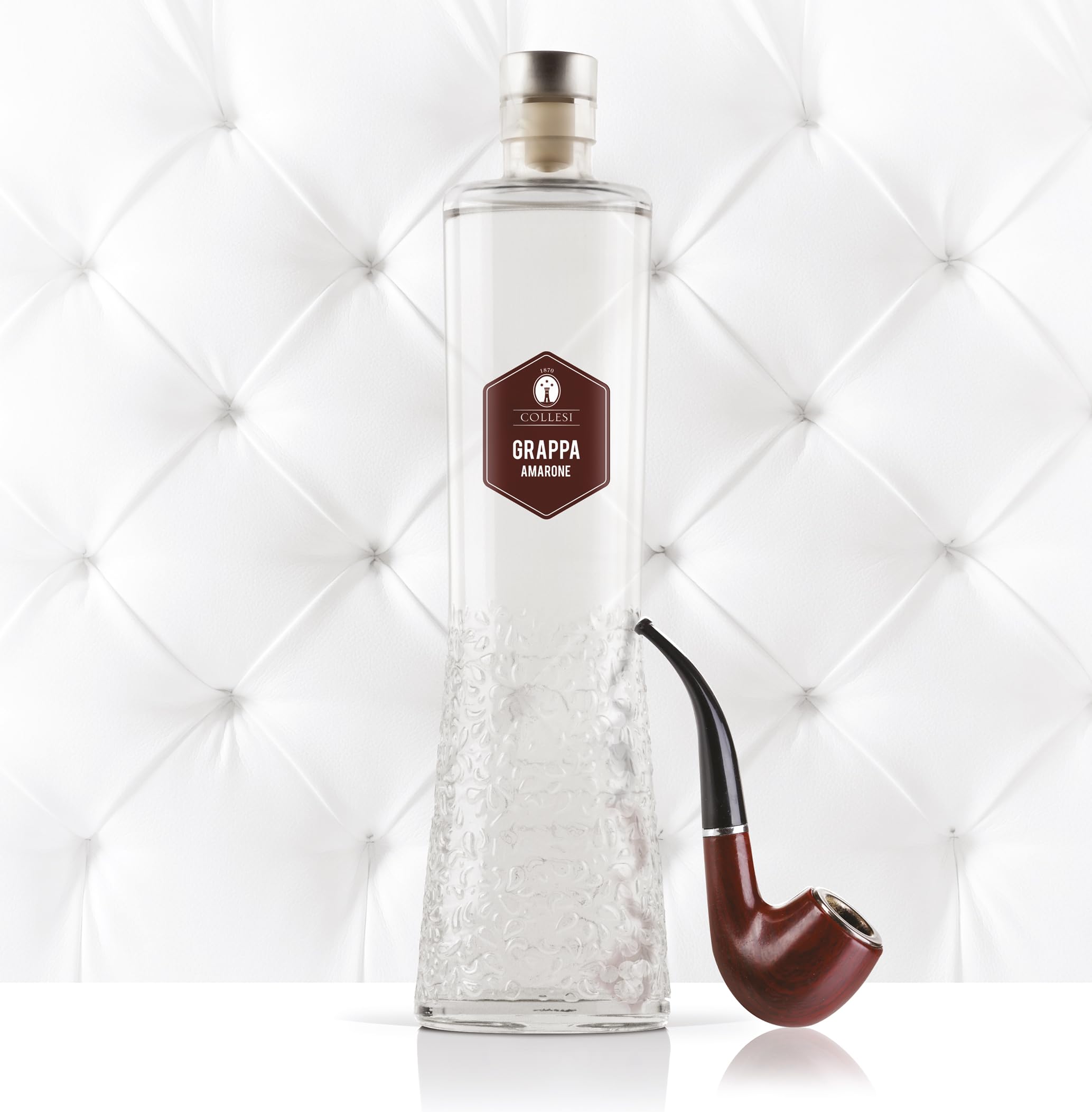 Distillerie Collesi Grappa di Amarone Artigianale – Distillato da Vinacce di Corvina, Rondinella e Molinara, 40% VOL – Bottiglia 70 c