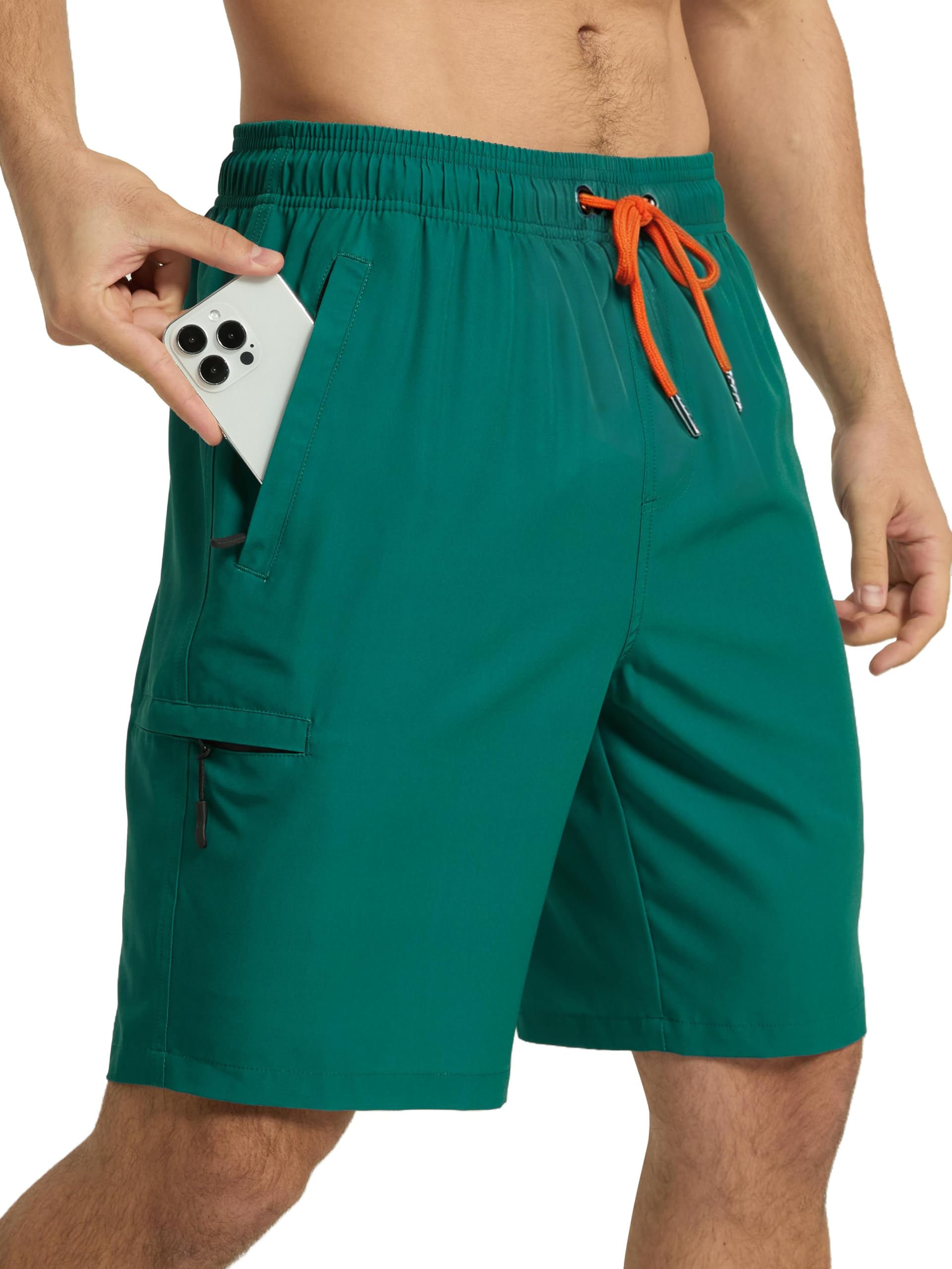Arcweg Badehose Herren Cargo Shorts mit Reißverschlusstasche - Lange & Schnelltrocknende Badeshorts Schwimmhose ohne Innenfutter für Freizeit, Strand und Sport S-3XL