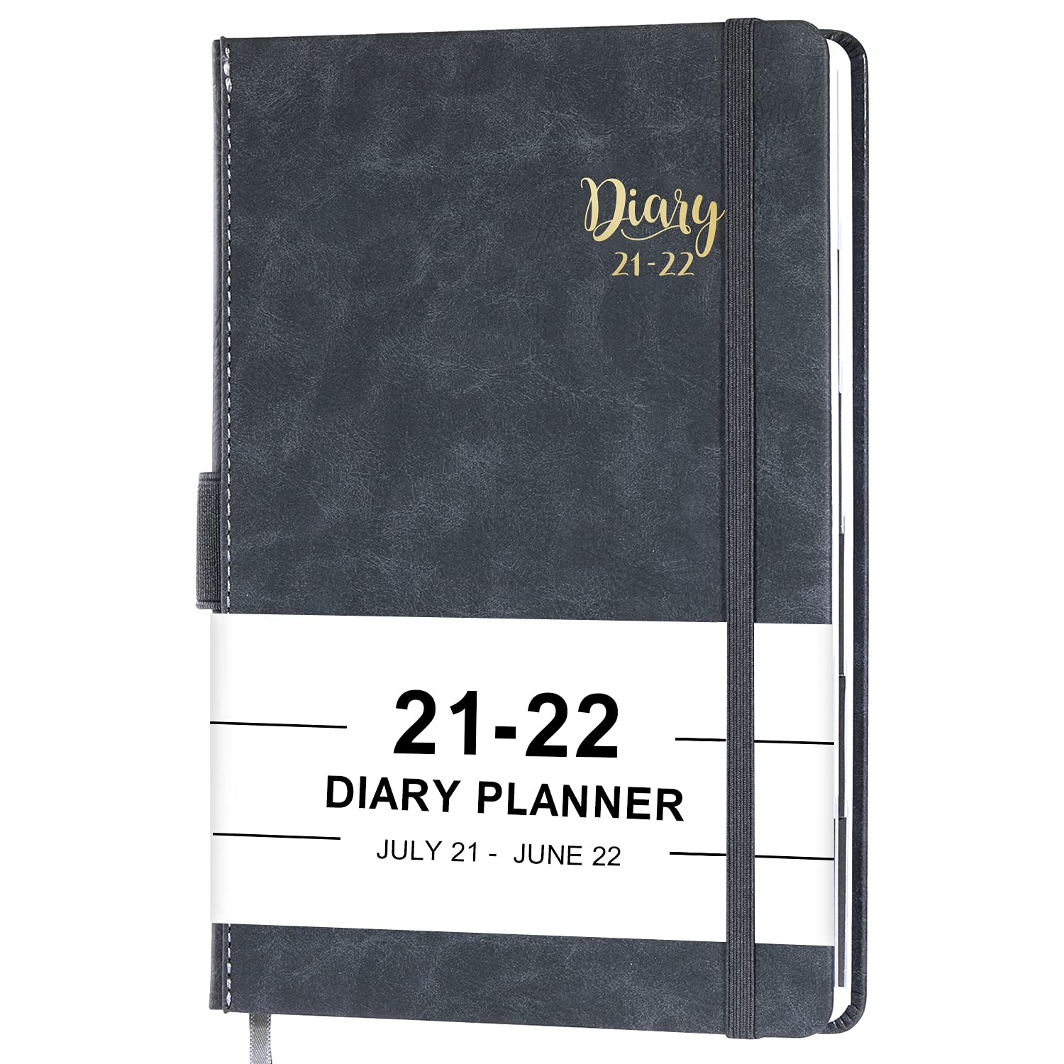 2021-2022 Appointment Book/Planner-2021-2022 Diary, July 2021- June 2022, 5.75'' x 8.25'', Daily Planner with Leather Hardcover, Elastic Closure, Pen Loop, Tabs