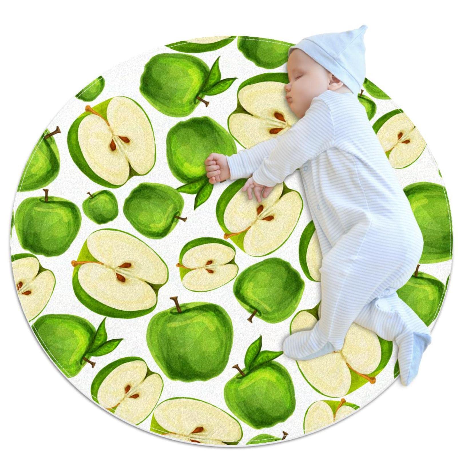 Tapis rond pour enfants JDEZ isolant pour sol de chambre de bébé