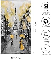 Vista 10 de Hand Towels for Bathroom,Set of 2,Grey and Yellow Abstract Art Painting,Soft Absorbent Small Bath Towel Kitchen Dish Guest Towel Home Decor