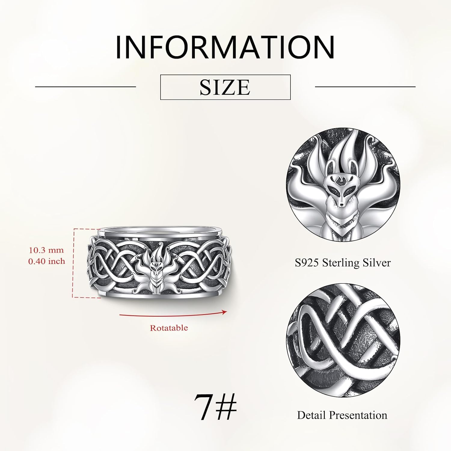 Spinner Ring Sterling Silver Anxiety Rings Jewelry Gifts for Women