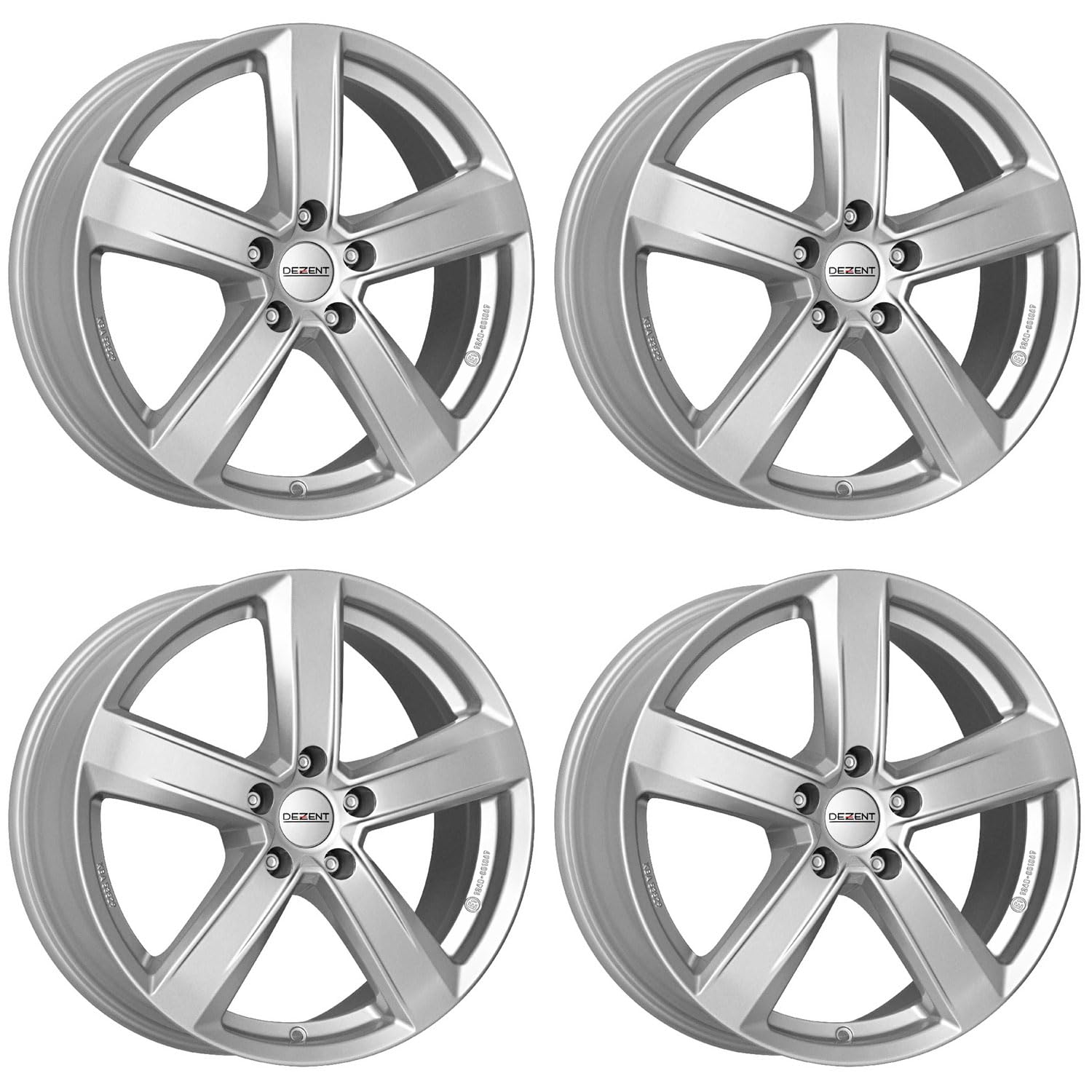 4x Dezent Felgen TU silver 7.5Jx17 ET35 5x112 kompatibel mit Mercedes Benz A B C CLA CLC CLK E GLA GLB GLC GLK SLK SLK/SLC