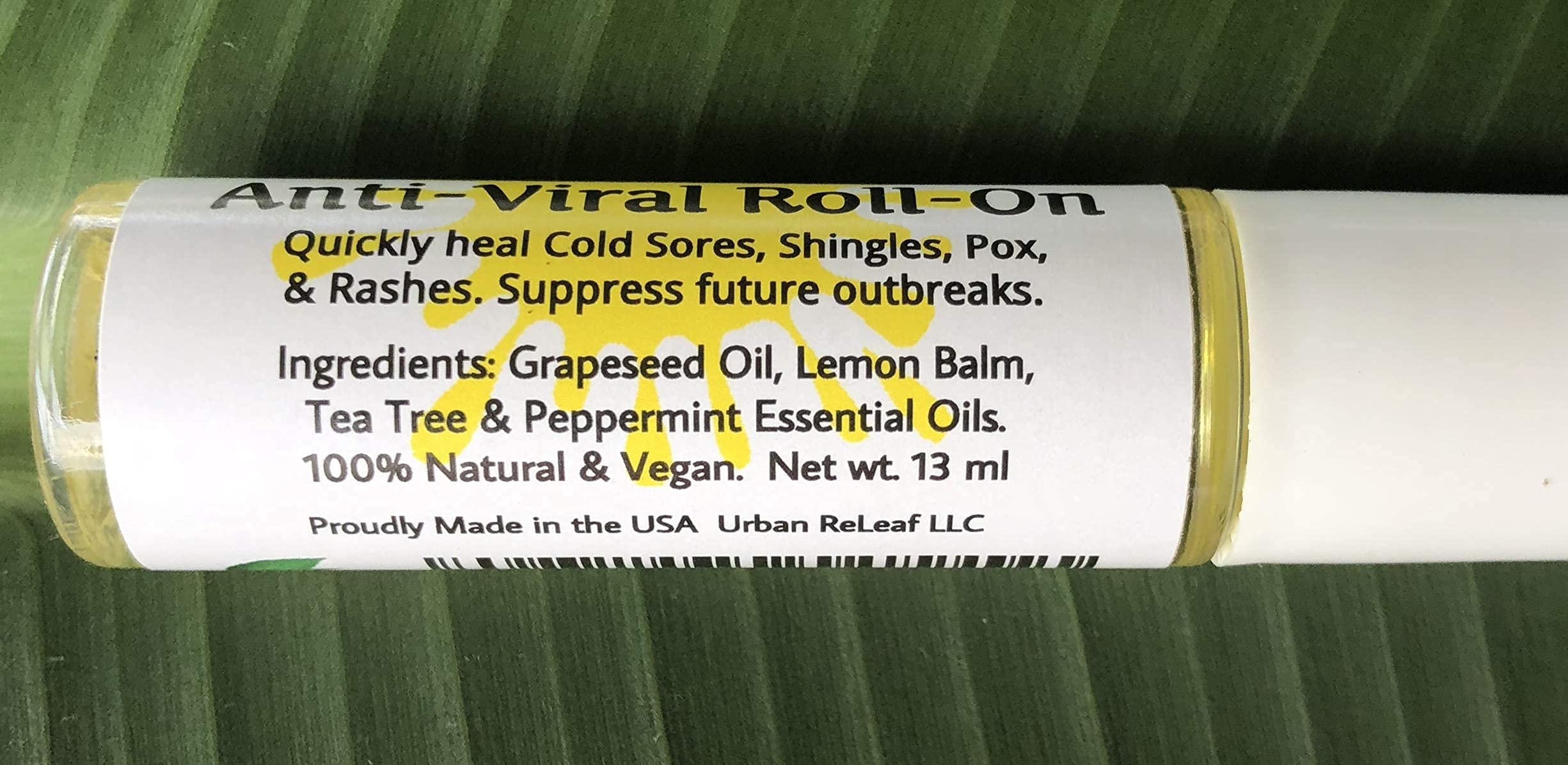 Urban ReLeaf Lemon Balm ROLL ON Quickly Soothe Blisters Bumps Rashes 