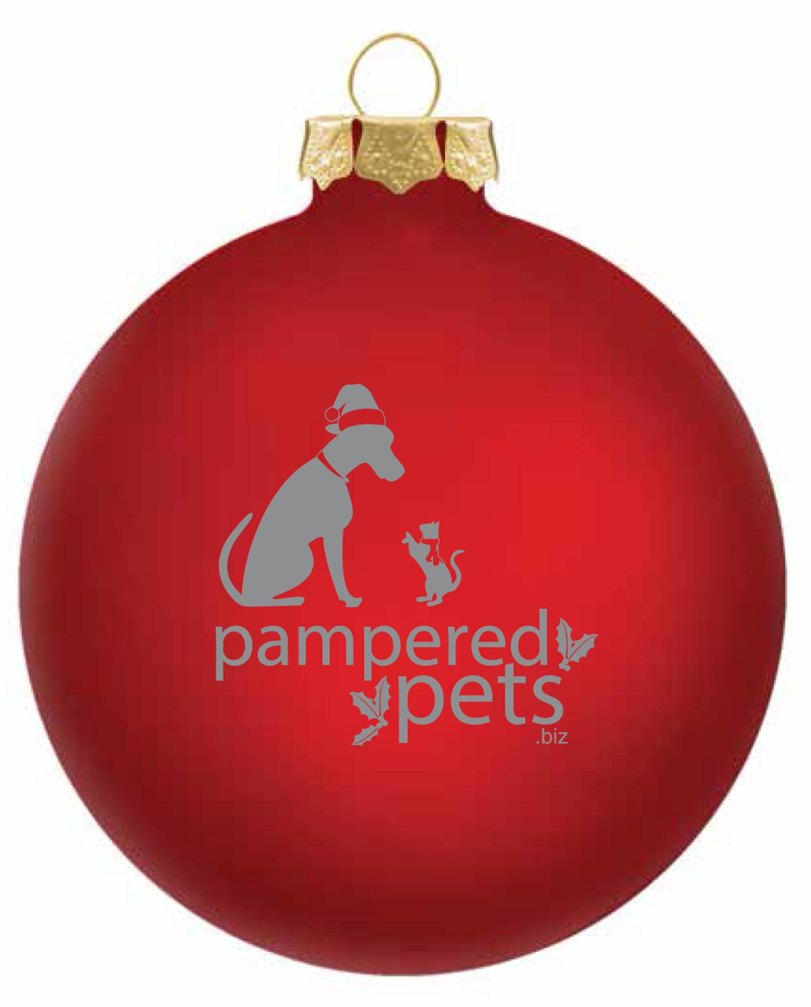 Pampered Pets Glass Ornament, 3-1/4-Inch, Who Rescued Whom?, Red, 2-Pack