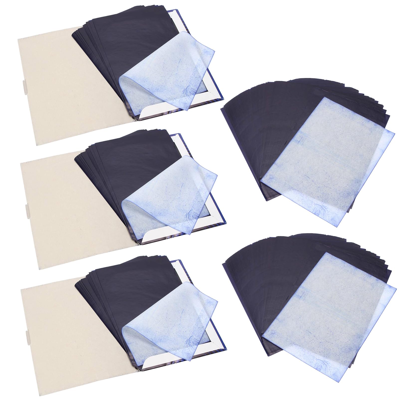 Lot de 500 feuilles de papier de transfert carbone bleu 25,5 x 37 cm pour dessin, écriture, fournitures scolaires de bureau