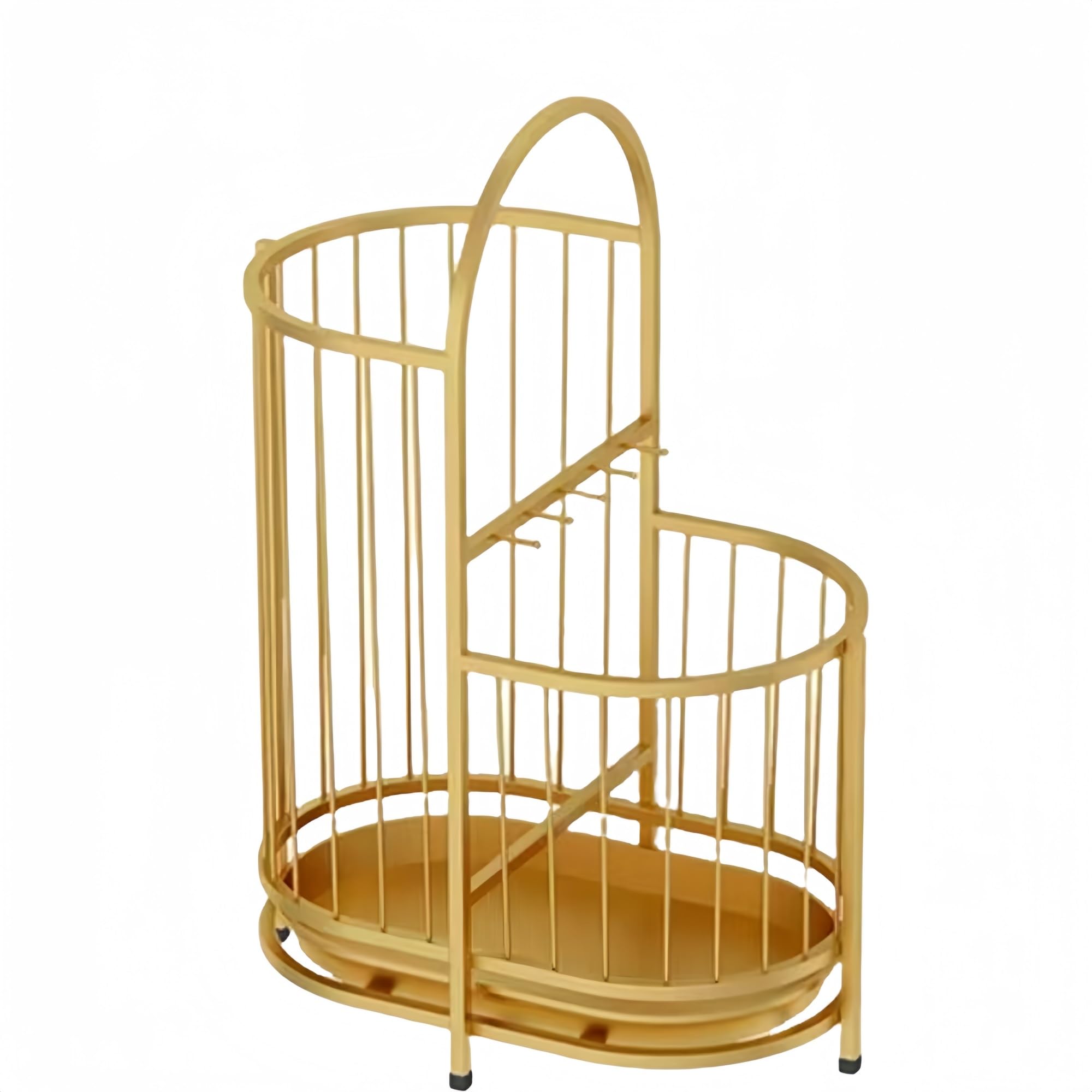 Porte-parapluie doré 32x50 cm avec bac d'égouttage amovible pour l'entrée