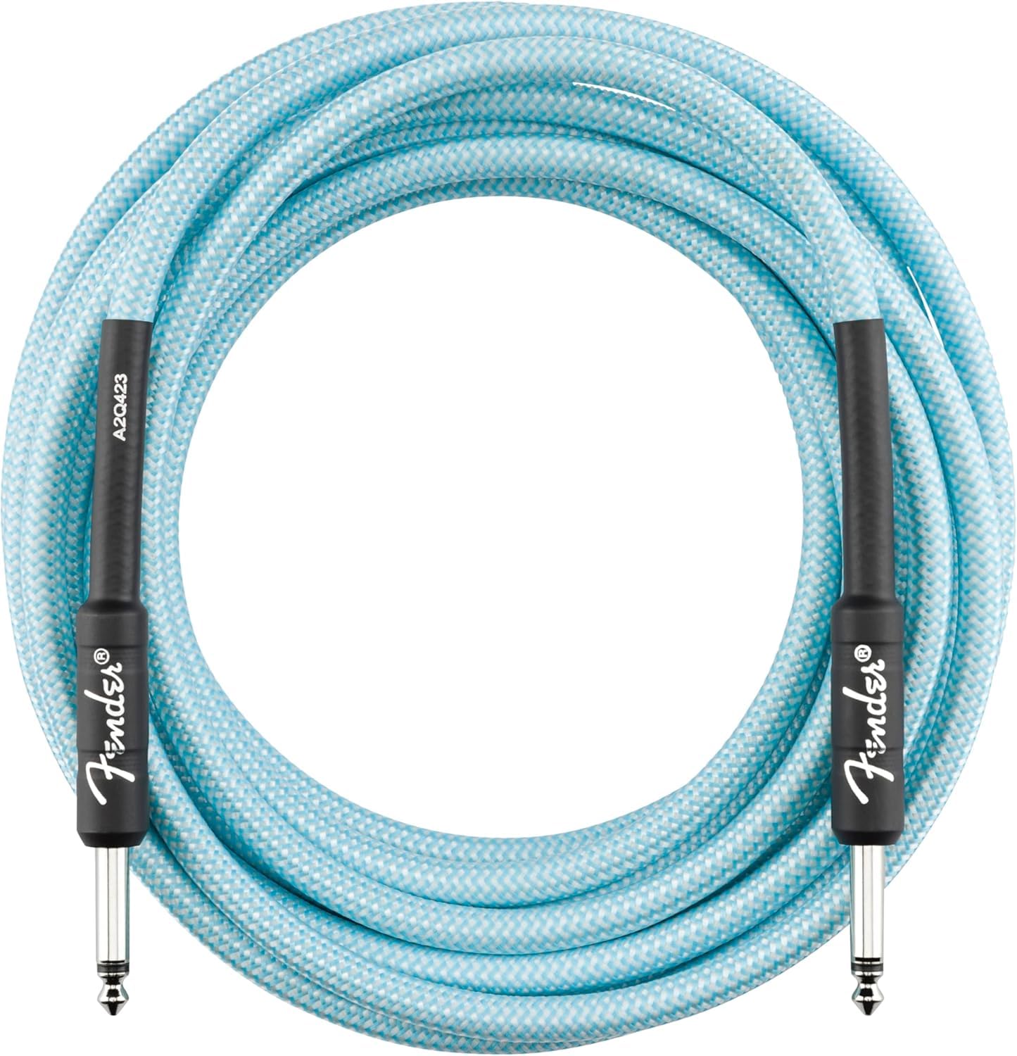 Fender Professional Series Tweed Instrument Cable, 18.6', Daphne Blue