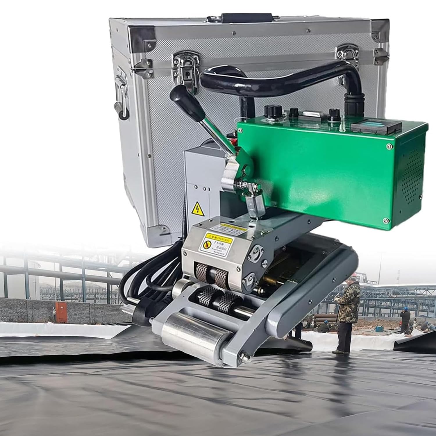 AYCDL Hot Wedge Welding Machine for Plastic Membrane, High-Power Crawling Welder for Overlap Sealing of Thick Film Liners