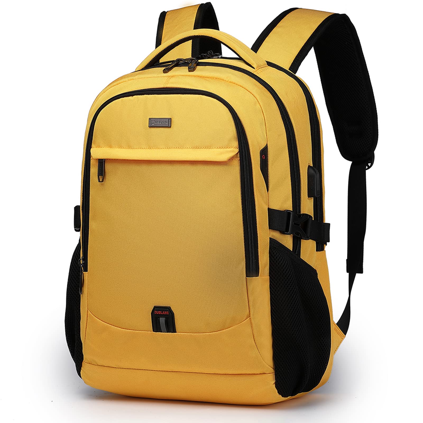 DUSLANG 17 Inch Laptop Backpack for Travel Water Resistant College Backpack for Women Laptop Bag with USB Charging Port Work Backpack,Yellow