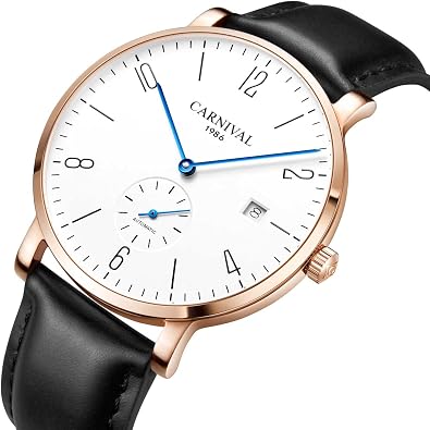 TEINTOP Carnival Automatic Mechanical Men Watch Simple Dial White