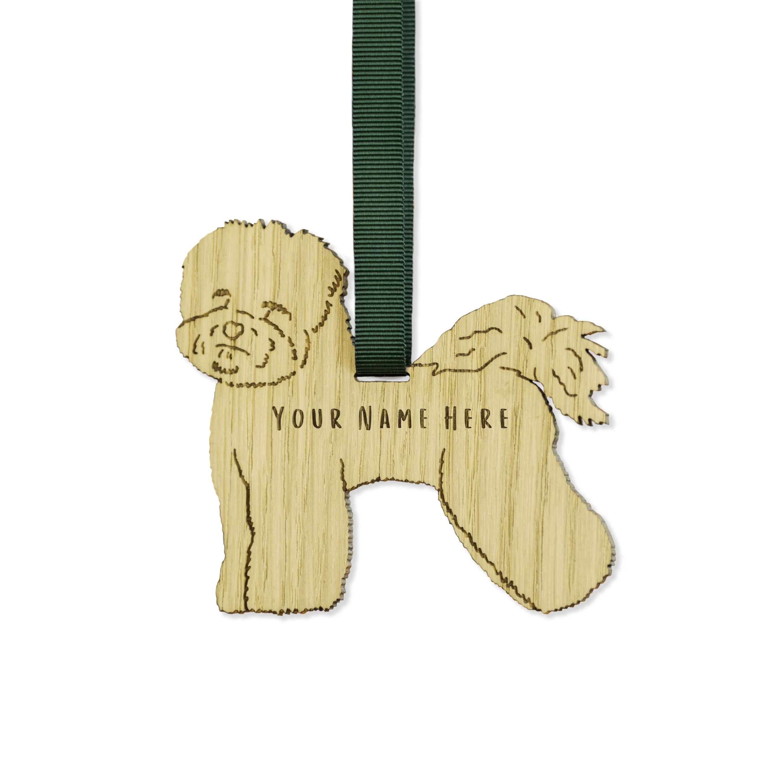 "Manta Makes Personalised Dog Christmas Decorations, wooden dog lover gifts for dog lovers, range of over 50 breeds, personalised pet memorial gifts, best dog Mum gifts (Bichon Frise)" — image 1