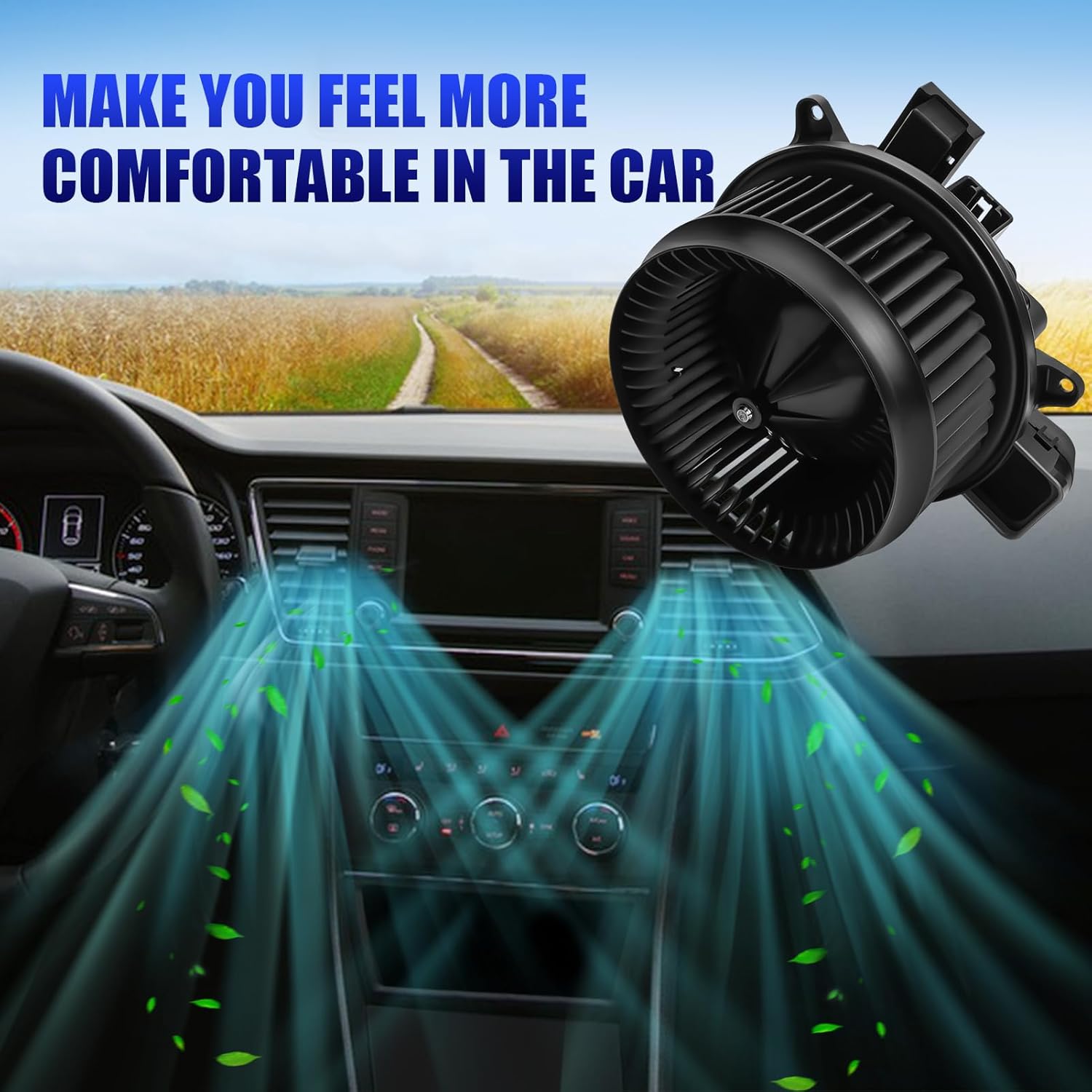 Front AC Heater Blower Motor Fan with Brushless Motor Fits for 2015 2016 2017 2018 2019 2020 20201 2022 Ford F150 F250 F350 F450 F550 F600 Super Duty Expedition Lincoln Navigator Replaces 700329