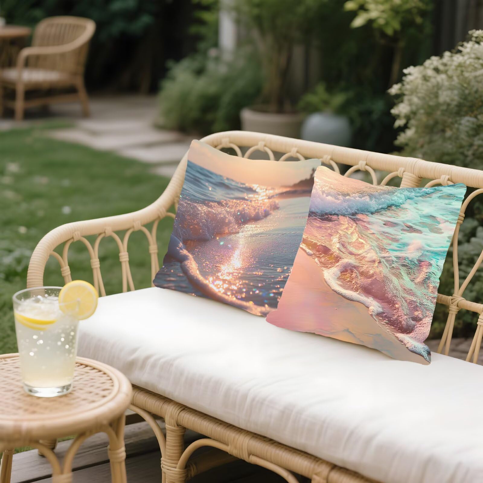Federe Cuscini Divano 40x40cm, Federa Cuscino Tramonto Oceano Quadrati Copricuscini Super Morbido Copri Cuscini Per Divano, Cuscino Decorativo da Esterno Giardini, Per Soggiorno Camera Divani P-373