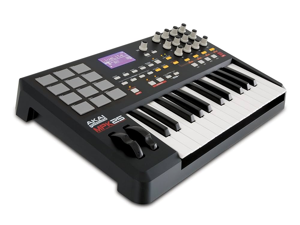 Teclado Controlador Mpk25 Akai, USB, 25 Teclas, 12 Pads, 12