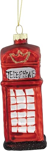 Miniatura 1 de 4.5 "Rojo Euro Phone Stand Glass Christmas Ornament