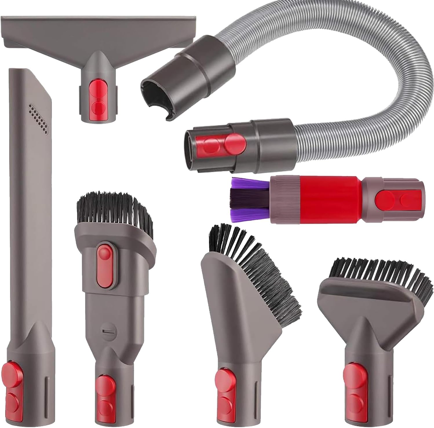 Replacement Attachments Tool Kit for Dyson V15 V12 V8 V11 V10 V7 Gen 5 Soft Dusting Brush Head Flexible Hose Mattress Brush Crevice Accessories