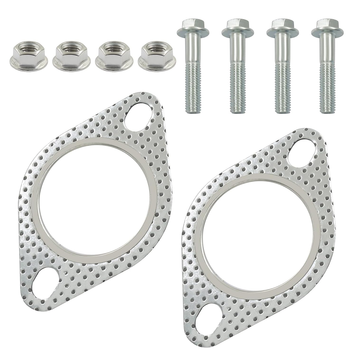 2PCS Exhaust Gasket, Car Accessories Exhaust Flange Gasket Muffler Gasket, High Temperature Catalytic Converter Gasket for Car/Truck (2 Inch)
