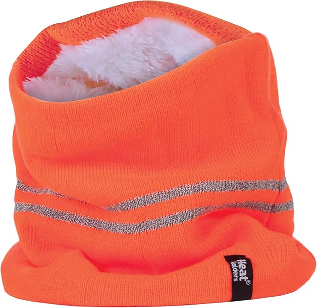 Heat Holders - Mens Hi Vis Reflective Winter Warm Thermal Fleece Lined Knitted High Visibility Neck Warmer