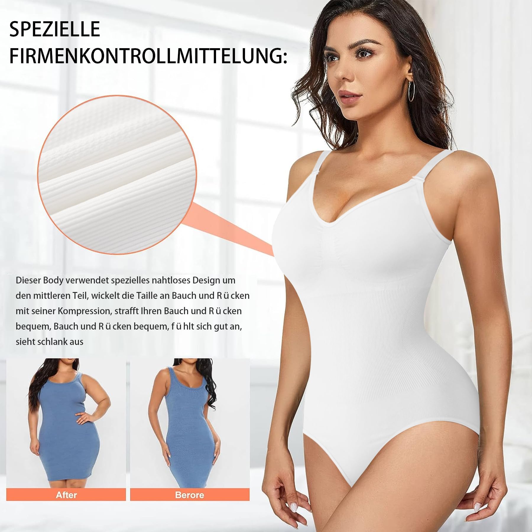 Gotoly Shapewear Damen Bauchweg Body Stark Formend Bodysuit Figurenformend Body Shaper Shaping Miederbody Nahtlose Formende Bodys