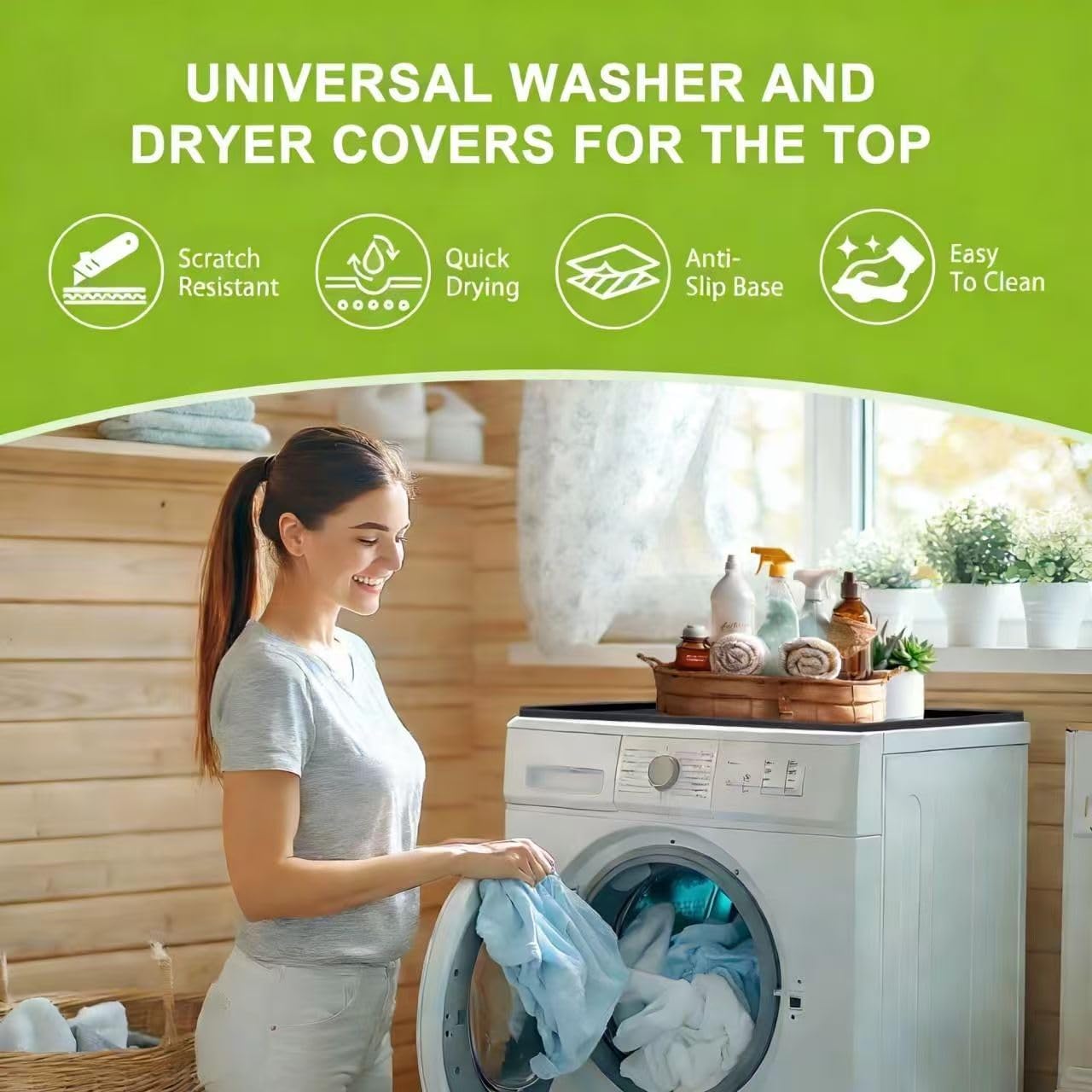 Mini Fridge Mat for Carpet Floor, Leak-Proof 24"X24"X0.6" Silicone Mini Fridge Drip Tray with High Raised Edges for Portable AC, Ice Maker, Washing Machines, Dryer