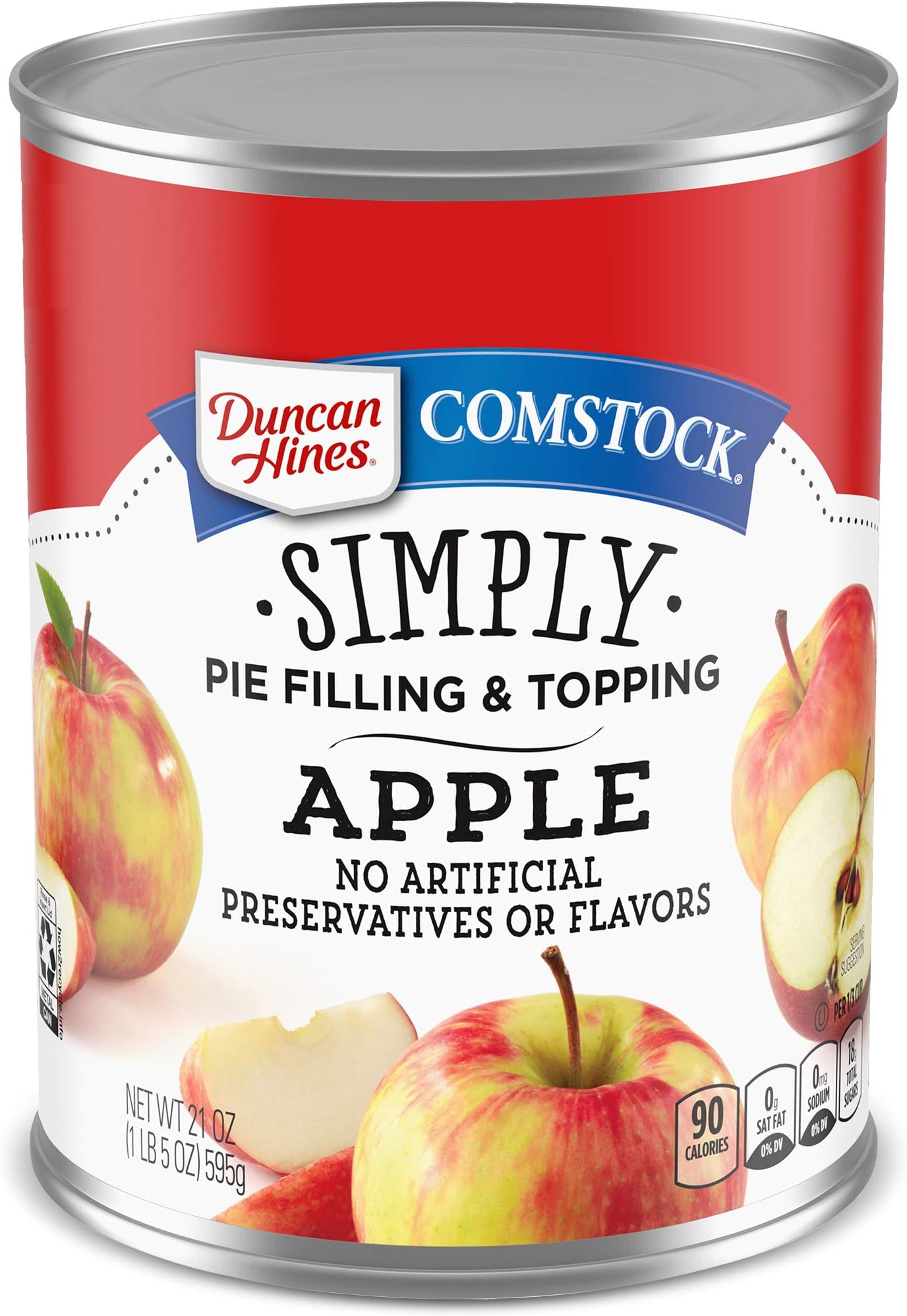 Comstock, No Sugar Added, Apple Pie Filling and Topping