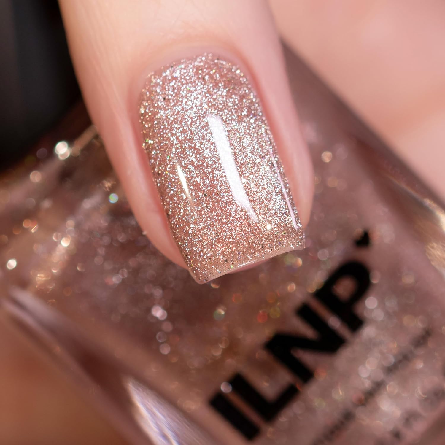 ILNP Teddy - Magnetic Nail Polish, Light Brown Velvet Nail Polish, Neutral Holographic Shimmer Polish, Non-Toxic, Vegan, Cruelty Free