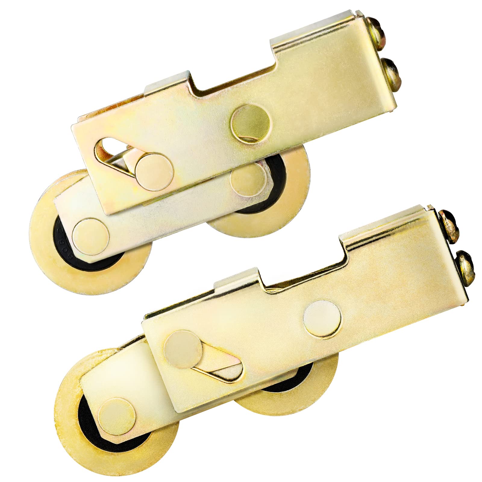 Sliding Door Rollers, Tandem Rollers Replacement Assembly for Sliding Glass Screen Tank Track Doors Gate Windows, 1-1/4 Inch Steel Ball Wheel Bearing, Gold, Modern, Metal, 1.25 Inches