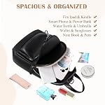 RAVUO Sac à friser pour les femmes, Sac de voyage en cuir végétalien léger pour petits sacs à dos convertibles antivol