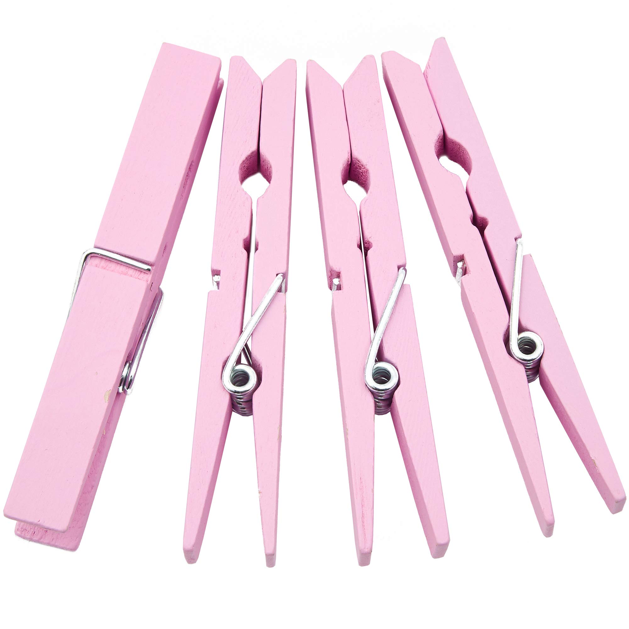 Juvale Mollette in legno per decorazione scolastica, confezione da 100, rosa, moderne, clip per bucato, clip per foto e mollette per bucato artigianali