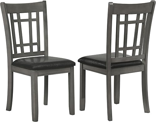 Coaster Home Furnishings - LAVON - Sillas de comedor sin brazos con construcción de madera dura asiática y tapicería de piel sintética negra -