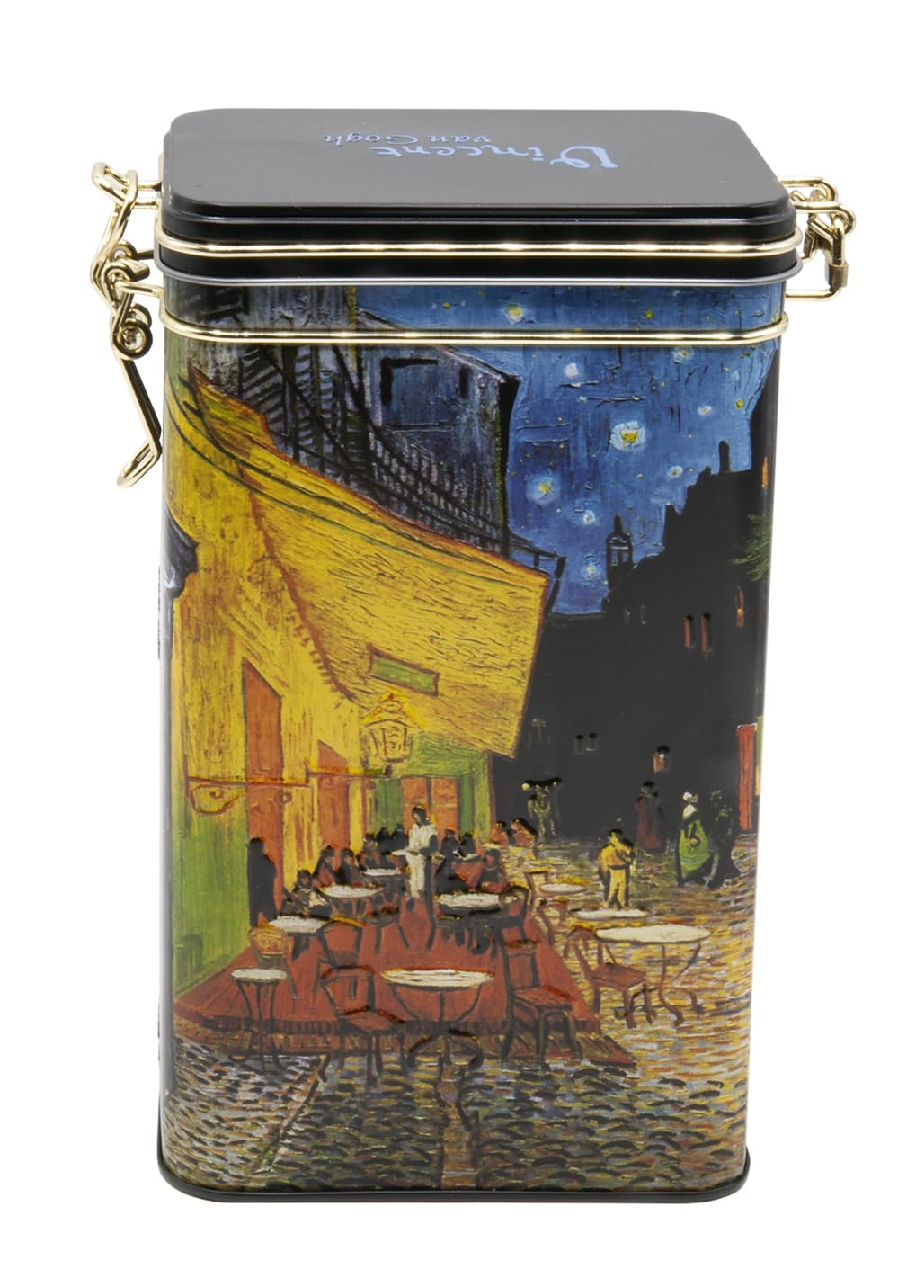 Fridolin 19403 - Vorratsdose/Kaffeedose aus Metall mit Bügelverschluss, Volumen ca. 1,4 Liter - Van Gogh: Cafe de Nuit