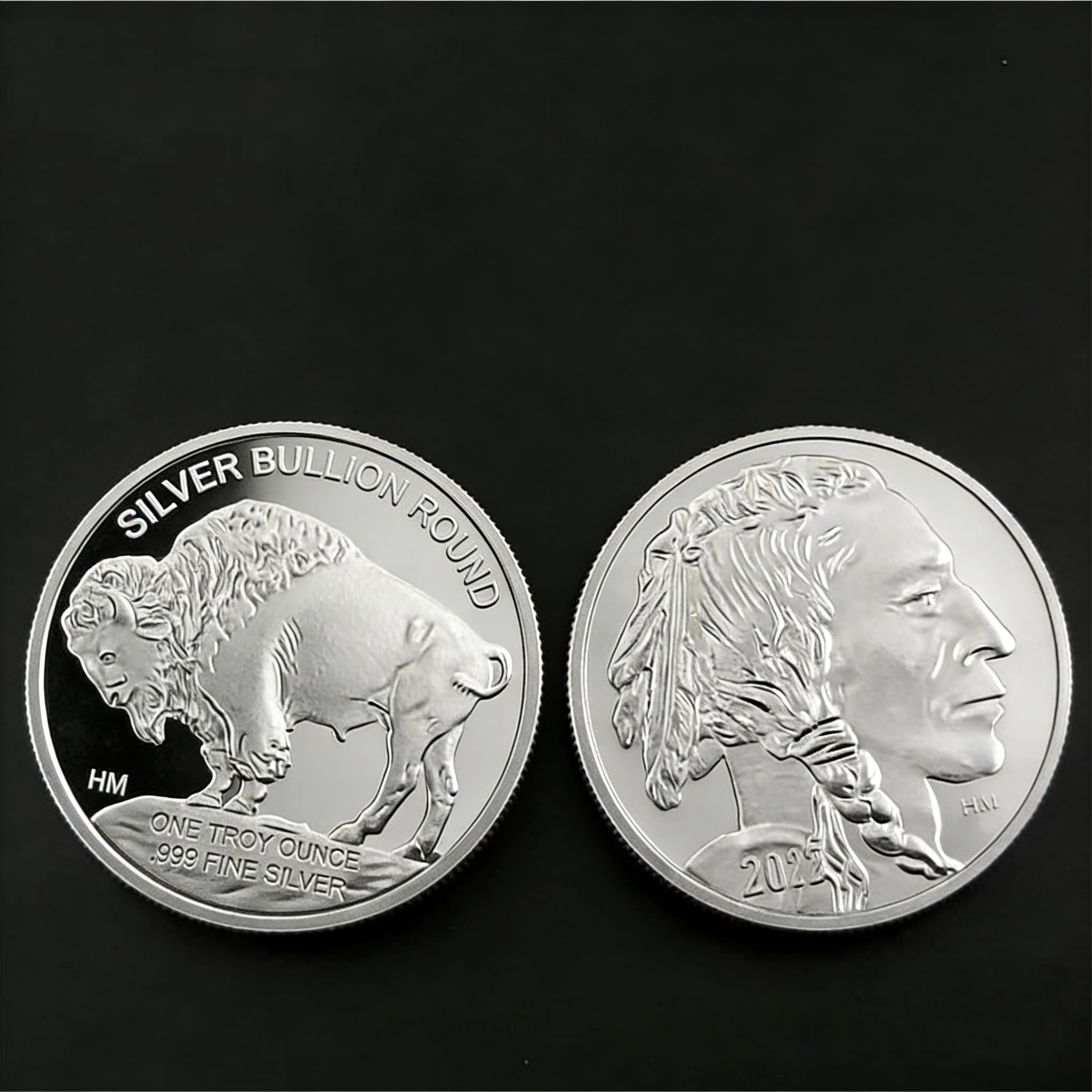 Bzfaoev Silver Commemorative Coins Usa Souvenir Coins 1Oz 2022 Indian/Buffalo Challenge Coins Collectible Gifts
