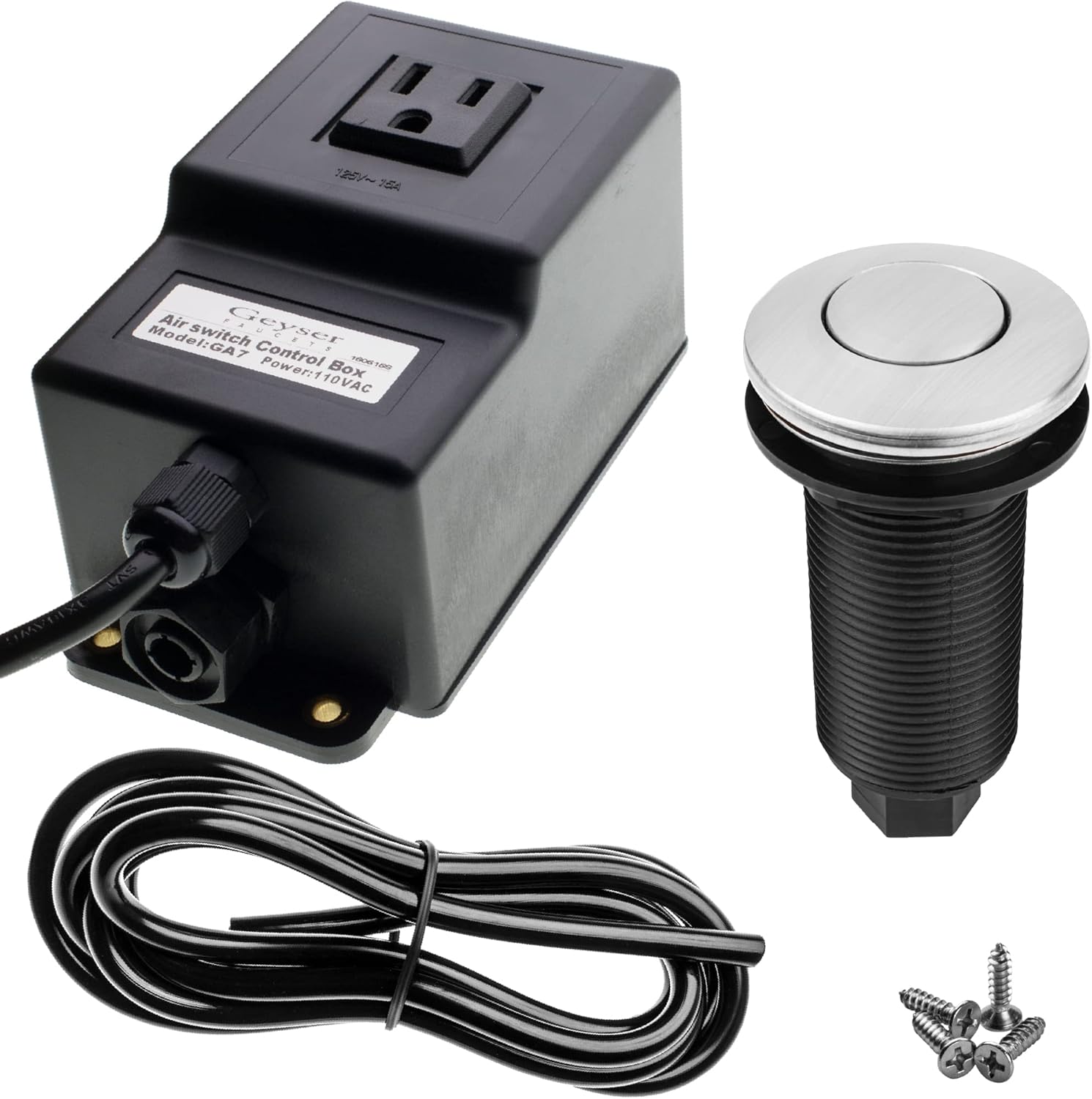 Garbage Disposal Sinktop Air Switch Push Button In Satin Nickel For