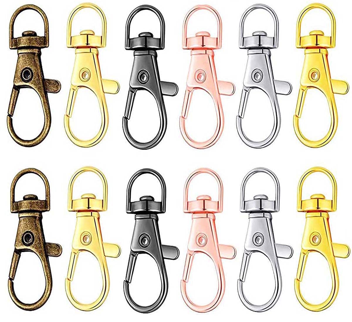 DIY Crafts 20 Pcs, Baby Pink, Stainless-Steel Swivel Clips Lobster Clasp Snap Hooks Trigger Bag Ring Keychain For DIY W (20 Pcs, Baby Pink)