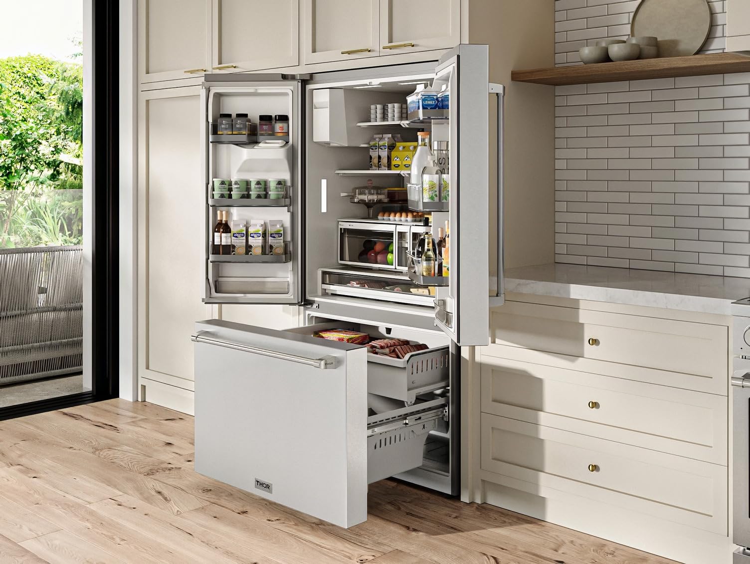 Thor Kitchen 36-Inch French Door Full Depth Refrigerator W/Water Dispenser And Dual Ice Maker on Fridge.com - View 4