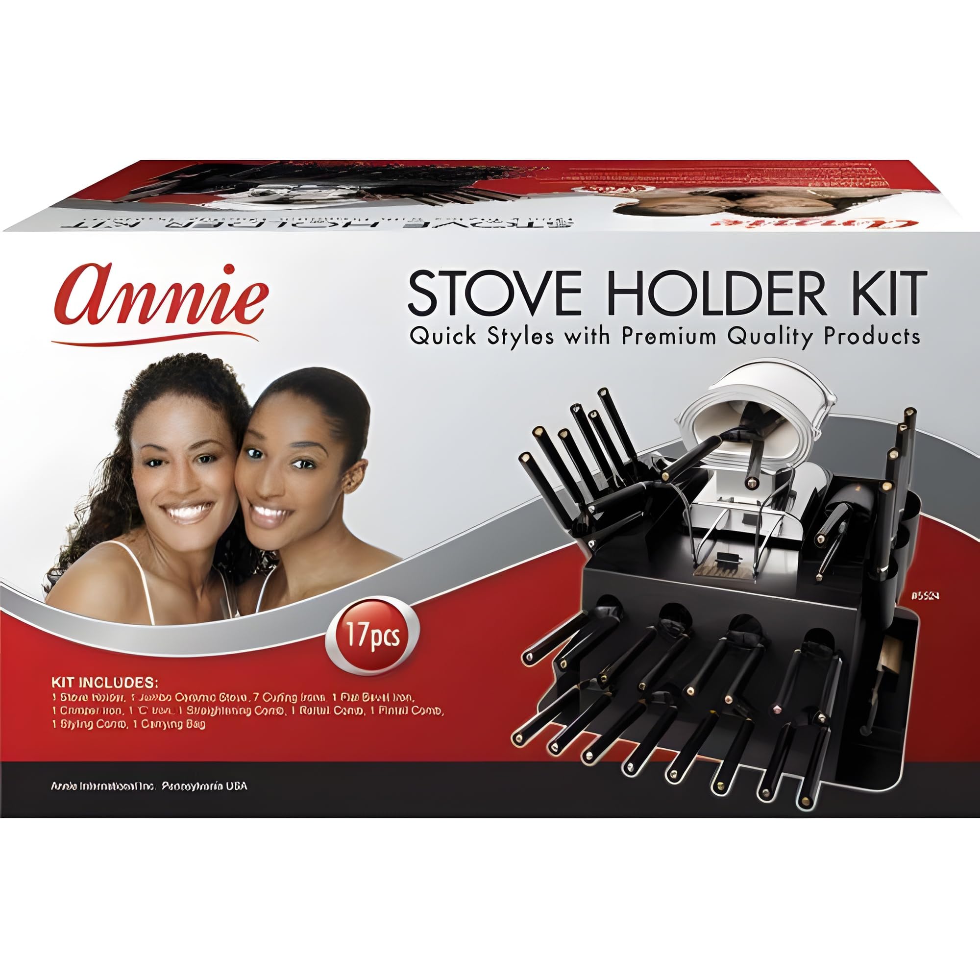 Annie Marcel Curling Iron Set with Ceramic Stove, 17 Piece Kit, 825F