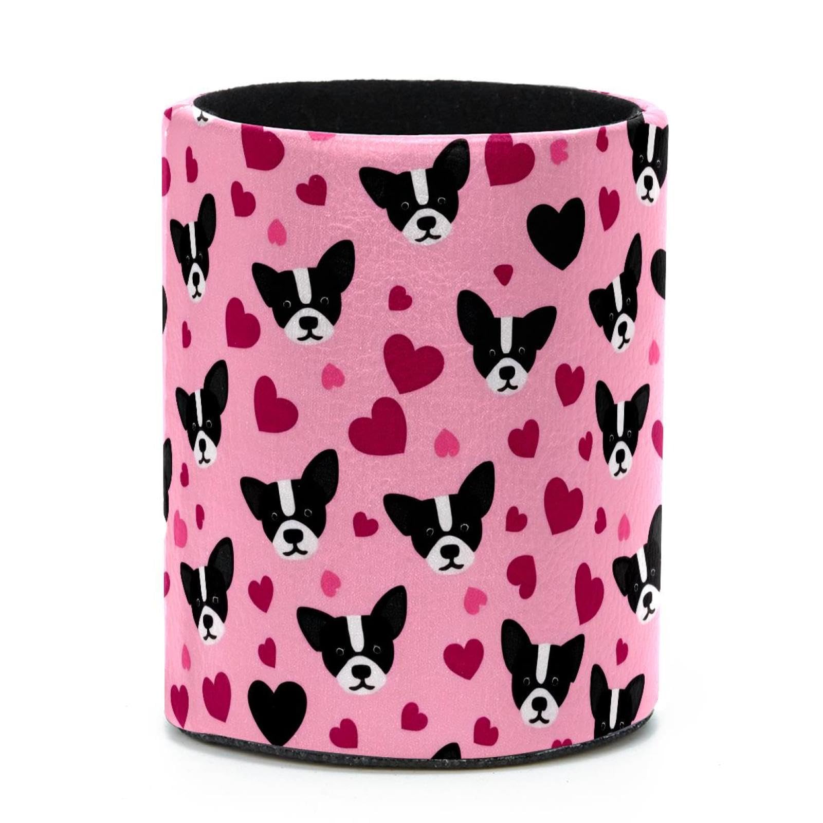 VAPOKF Round Pencil Holders for Desk, Bulldog Pen Holders Pen Pot Makeup Brushes Storage Desktop Stationery Supplies Organiser for Home Office