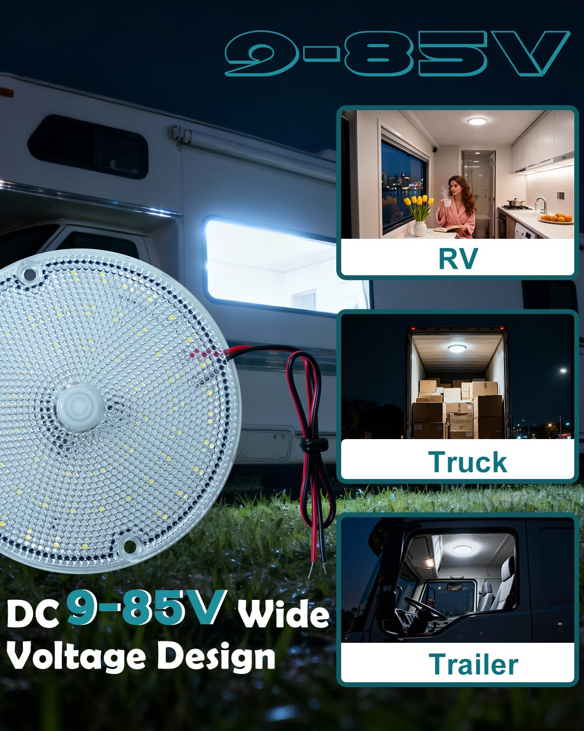 Aspock Binnenlamp LED ovaal met schakelaar 12V-24V|DC|0,30m|WIT-BLAUW – Zeker De Boer