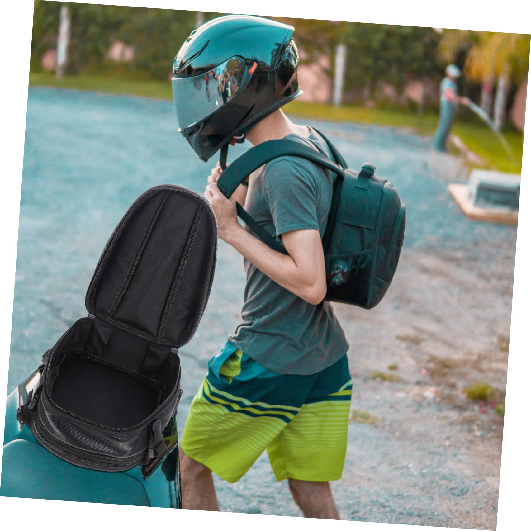 UKCOCO Borsa Posteriore per Moto Borsa da Sella per Bagagli Marsupio Multifunzionale per Moto Scomparti Interni