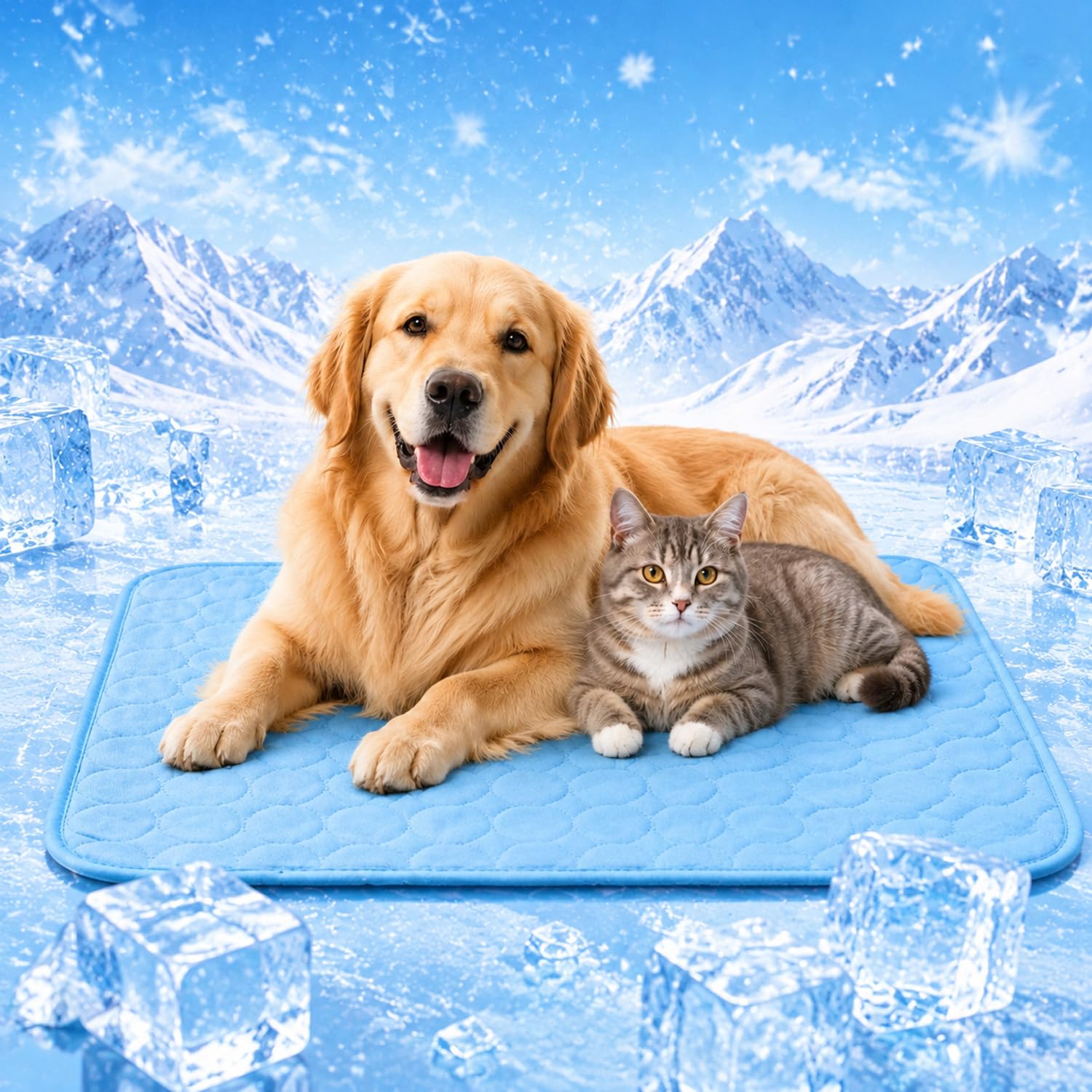 Alfombra Refrescante para Perros y Gatos,Refrigeración para Perro Gatos,Manta Refrigerante Perro,Alfombrilla Refrescante para Perros para Hogar Coche Viaje,Resistente a los arañazos