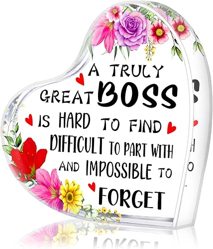 WhatSign Regalos del día del jefe para mujeres, recuerdos y pisapapeles de 4 pulgadas, Día Nacional del jefe, Día de la jefa, regalos de cumpleaños,