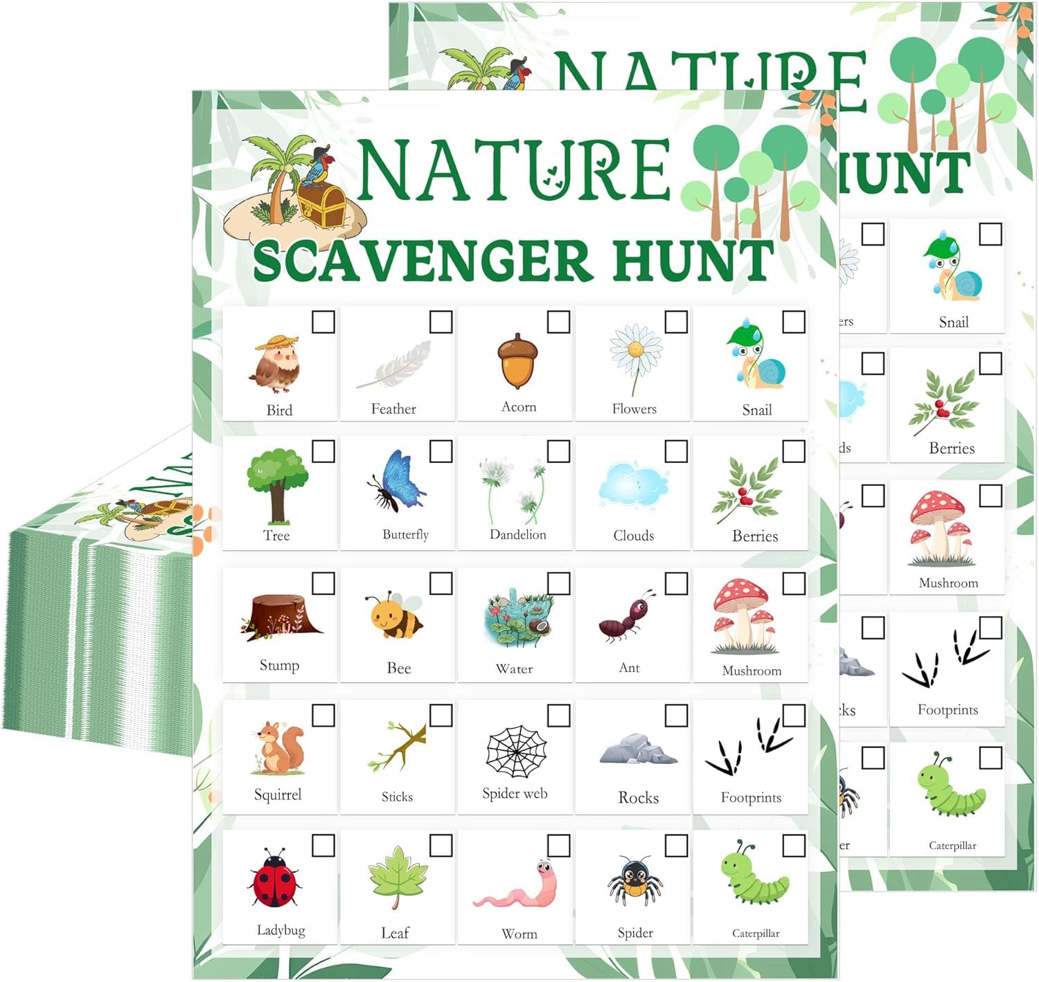 Nature Scavenger Hunt Card Camping Scavenger Treasure Hunt Card