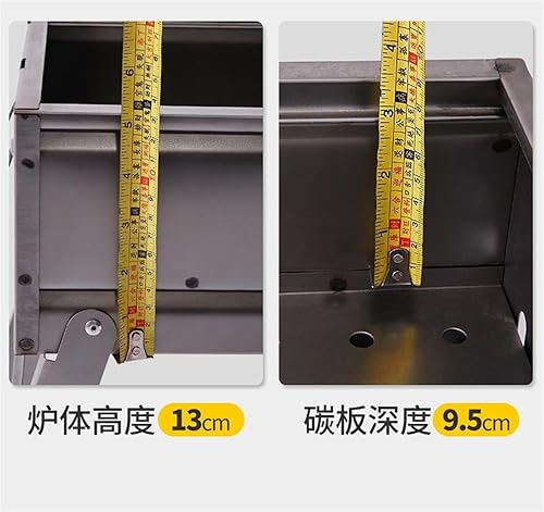 Miniatura 5 de Parrilla de carbón plegable al aire libre Parrilla portátil para jardín, camping, cenas familiares, parrilla de carbón portátil (23.6 x 18.5 x 9.1