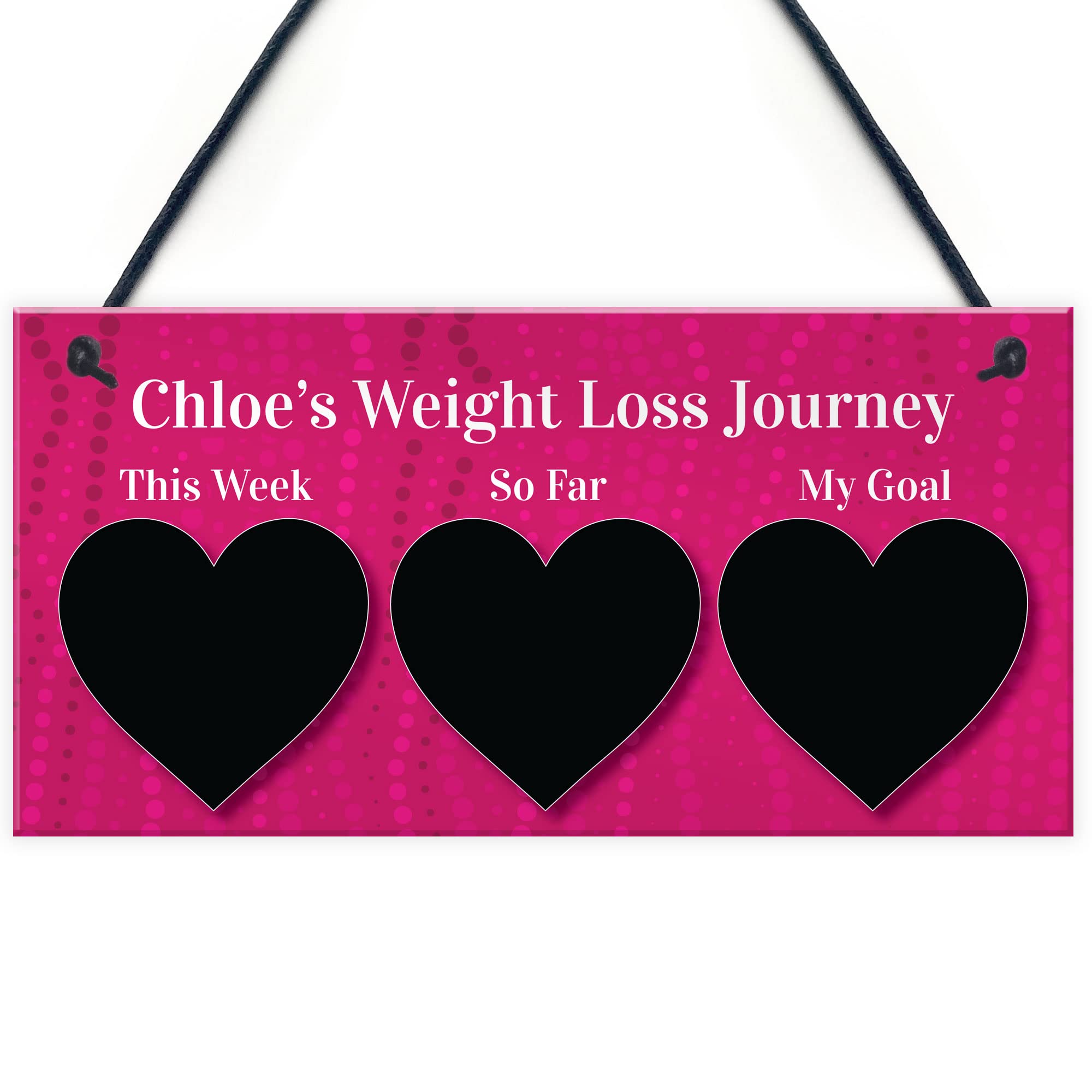 Red Ocean PERSONALISED My Weight Loss Journey Tracker Hanging Sign Plaque Motivational Diet Slimming Gifts For Women