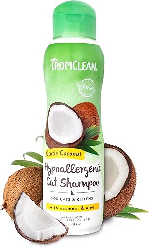 TropiClean Champú hipoalergénico de coco para gatos  Champú suave para pieles sensibles  Champú natural derivado de ingredientes naturales disponible en Yaxa Venezuela