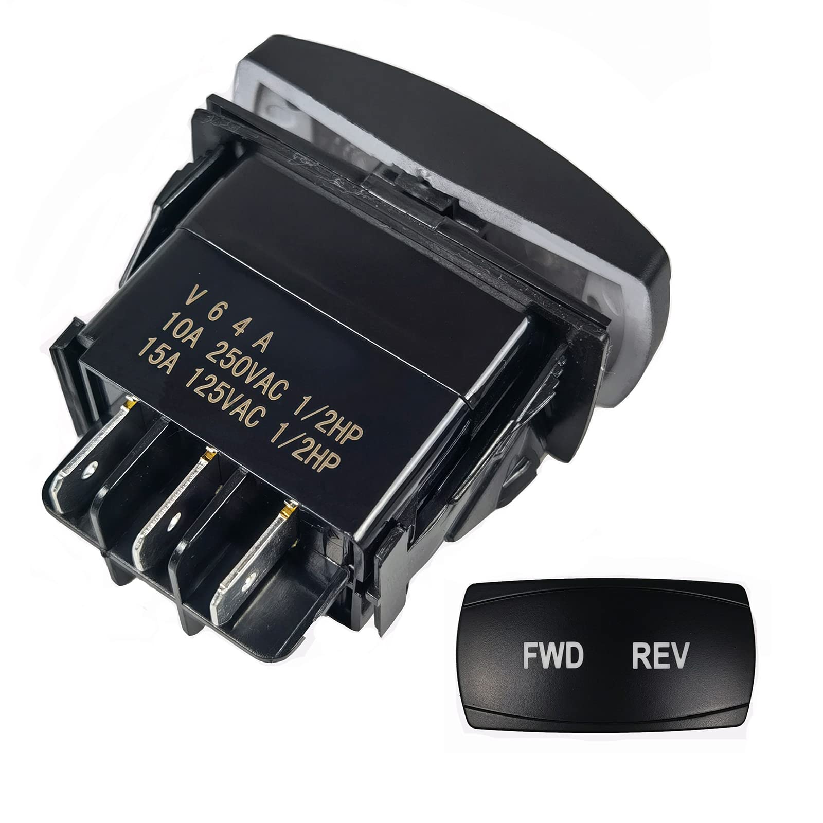 Mamiko Forward Reverse Switch Compatible with Club Cart Precedent PowerDrive Electric Golf Cart Accessories, FWD REV Rocker Switch Plug and Play Replaces OEM# 101856001 101856002