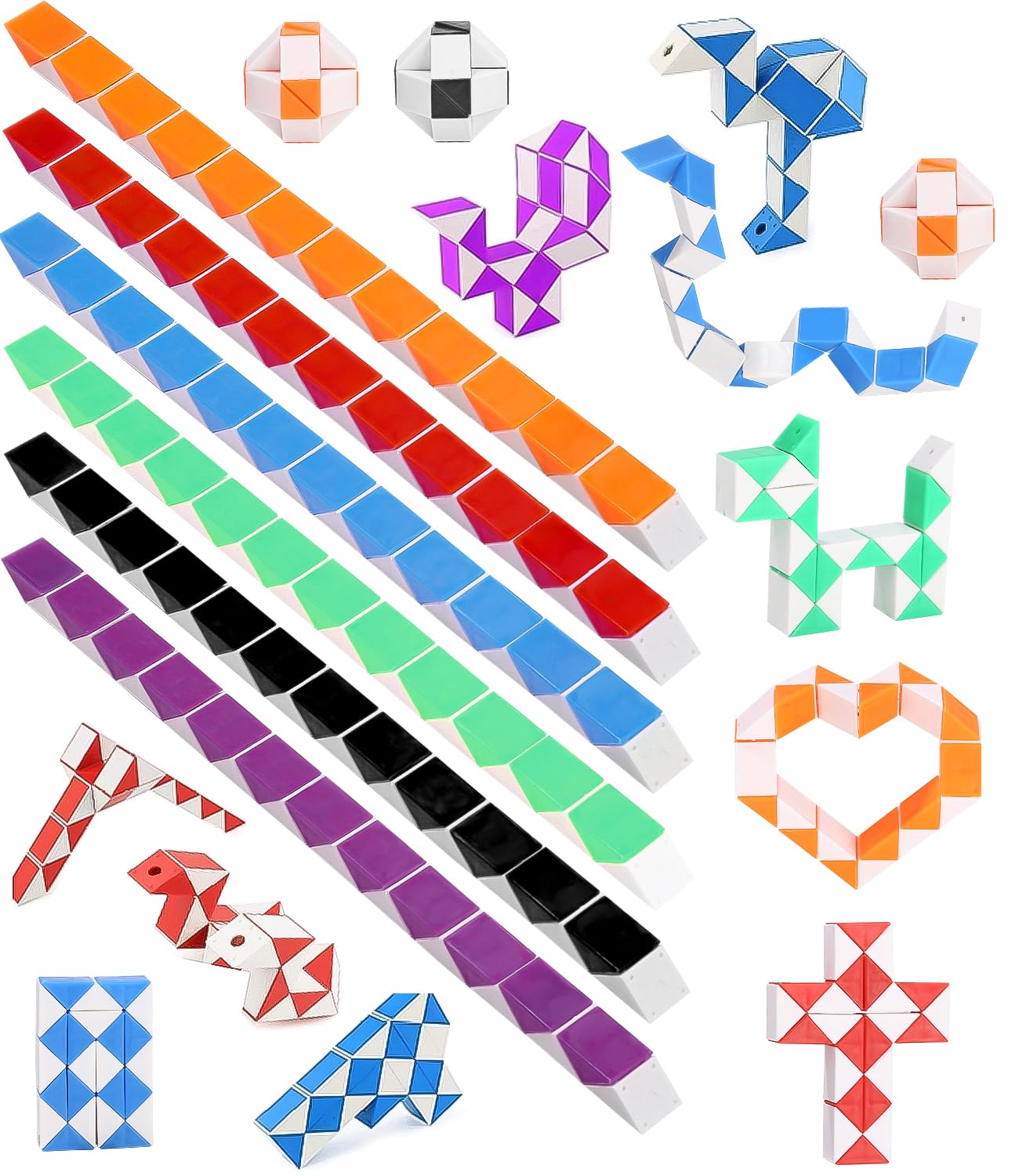5 Pezzi Serpente Magico Cubo Twist – Giocattolo Puzzle In ABS Colorato – Regalini Per Feste Di Compleanno Bambini