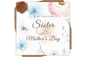 Mothers Day Card for Sister - Flower Happy Mother's Day Card from Brother Sister